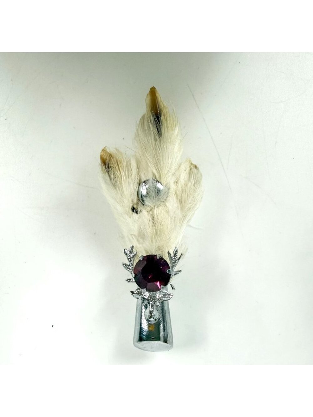 Vintage Order Of The Elks Rhinestone Lucky Rabbit Foot Brooch Pin